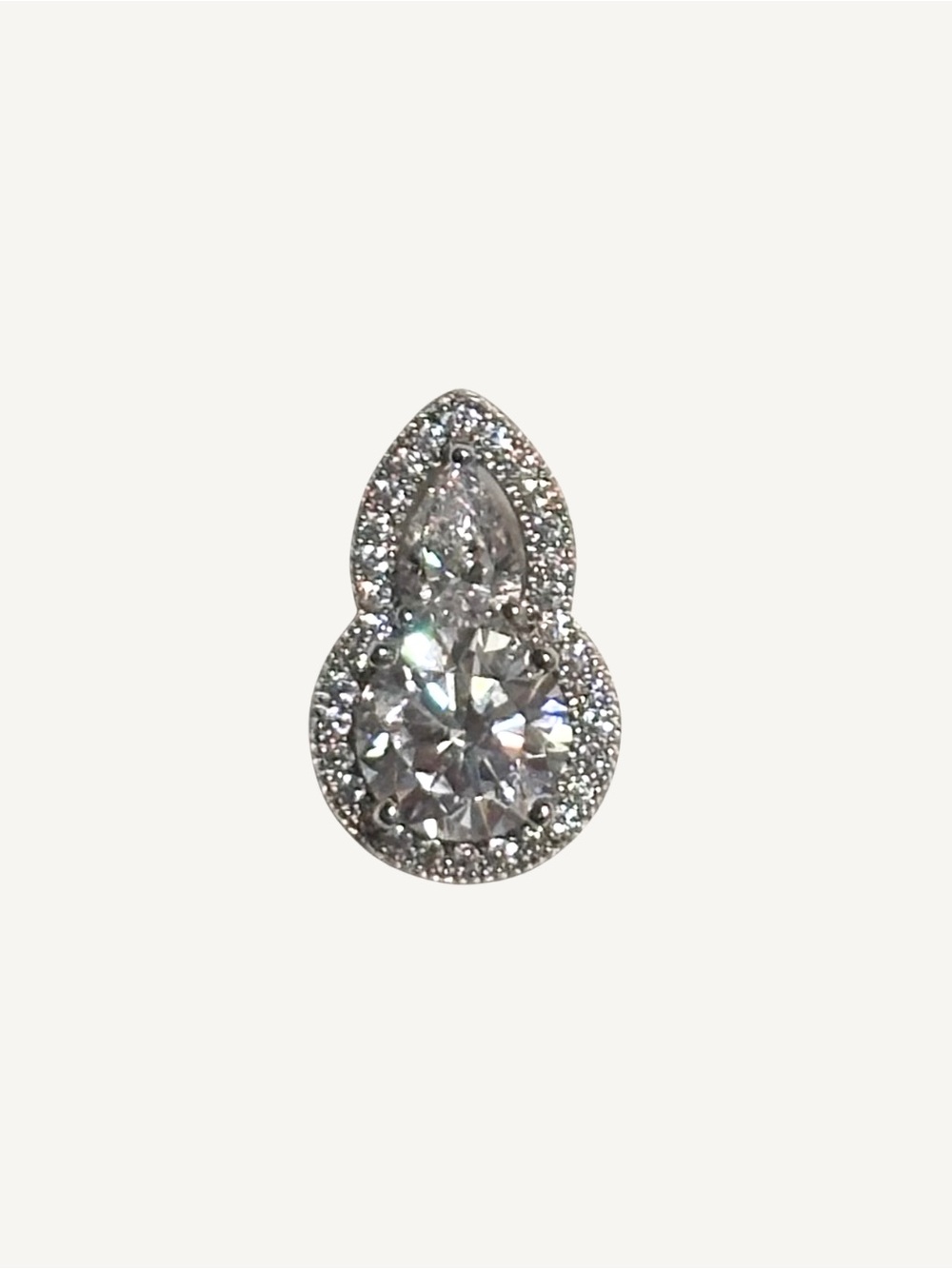 Vintage 2ctw 925 Sterling Flawless D Lab Diamonds Pendant - Picture 5 of 6